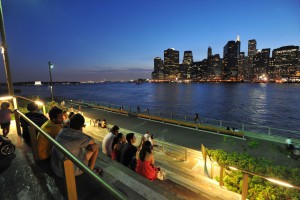 Brooklyn Bridge Park Nighttime with People